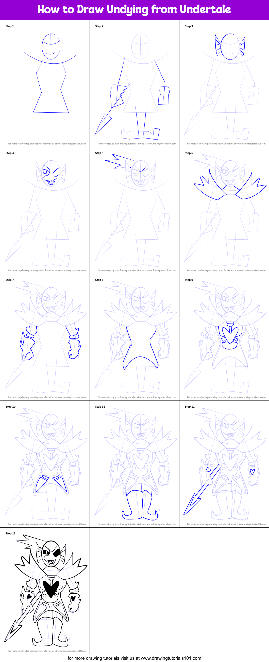 to by step how step draw undertale printable step step Undertale How Draw by Undying from to