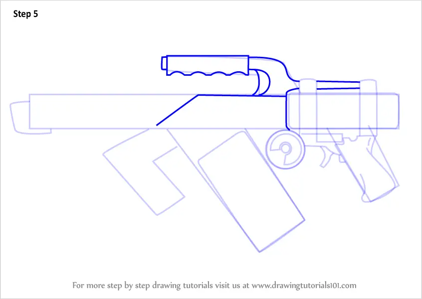 Learn How To Draw Flame Thrower Other Weapons Step By Step Drawing Tutorials - gattaling gun flamethrower roblox