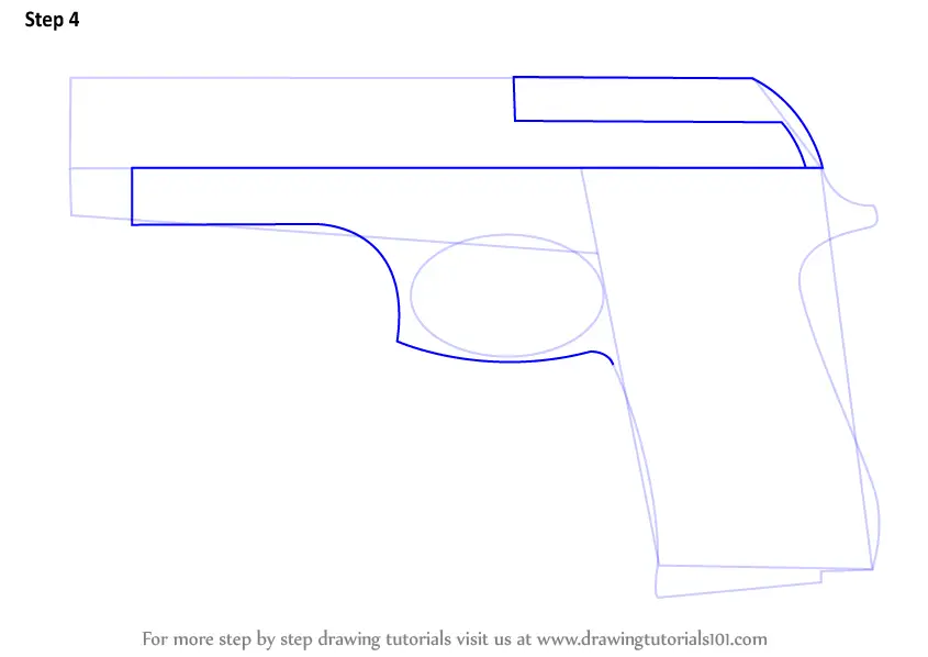 How to Draw a Beretta 92 Pistol (Pistols) Step by Step ...