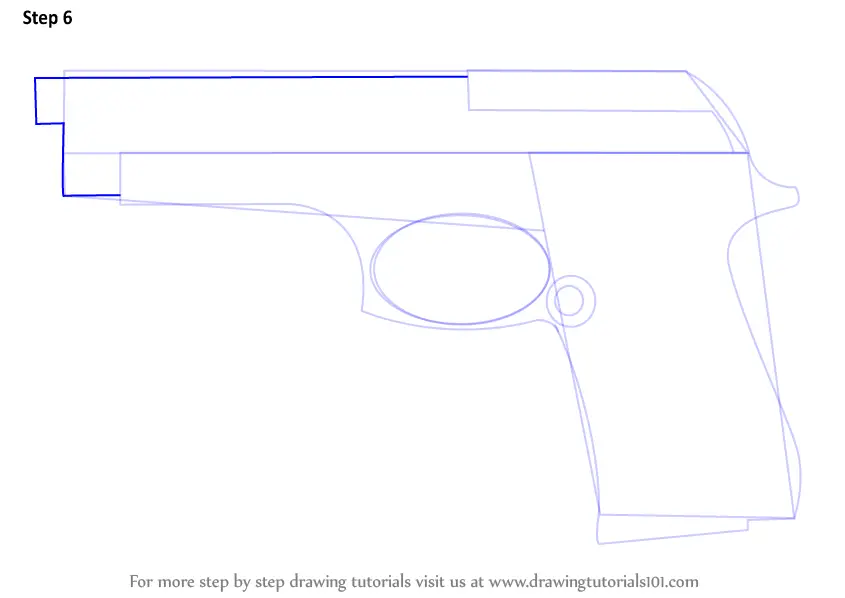 How to Draw a Beretta 92 Pistol (Pistols) Step by Step ...