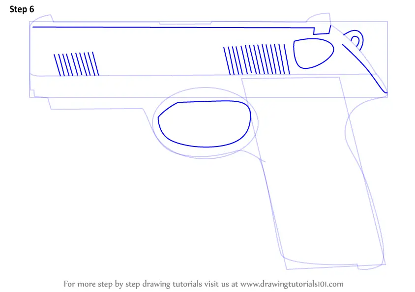 Нарисовать пистолет макарова поэтапно
