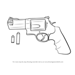 How to Draw Revolver with Bullets