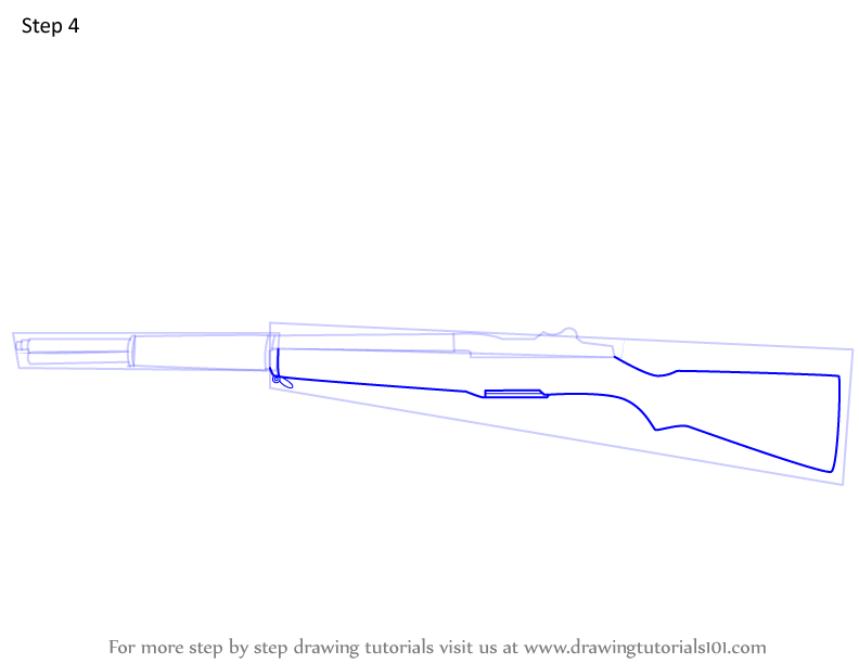 Learn How to Draw a M1 Garand Rifle (Rifles) Step by Step Drawing
