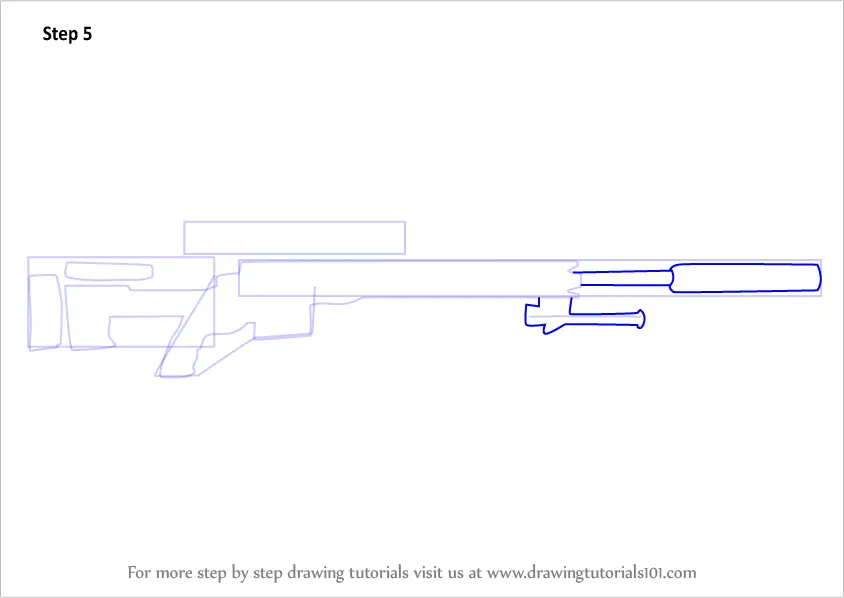 How to Draw a M2010 Enhanced Sniper Rifle (Rifles) Step by Step ...