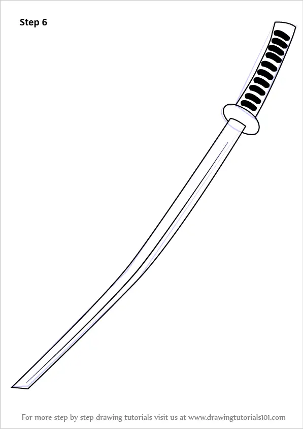 How to Draw a Katana Sword (Swords) Step by Step