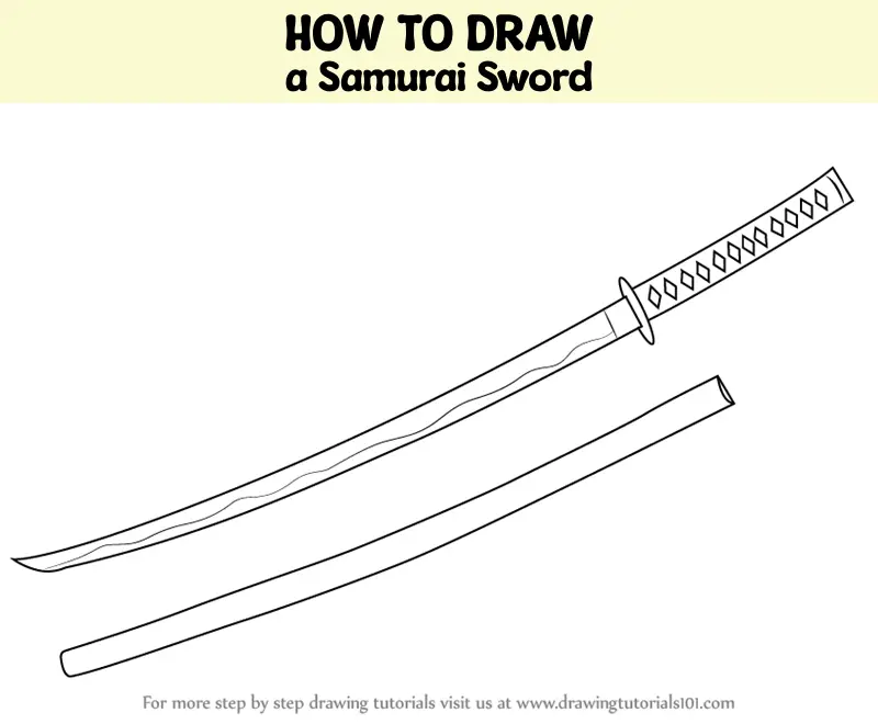 How to Draw a Samurai Sword (Swords) Step by Step