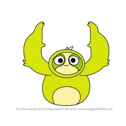 How to Draw Lime Green Slooth from Hanazuki