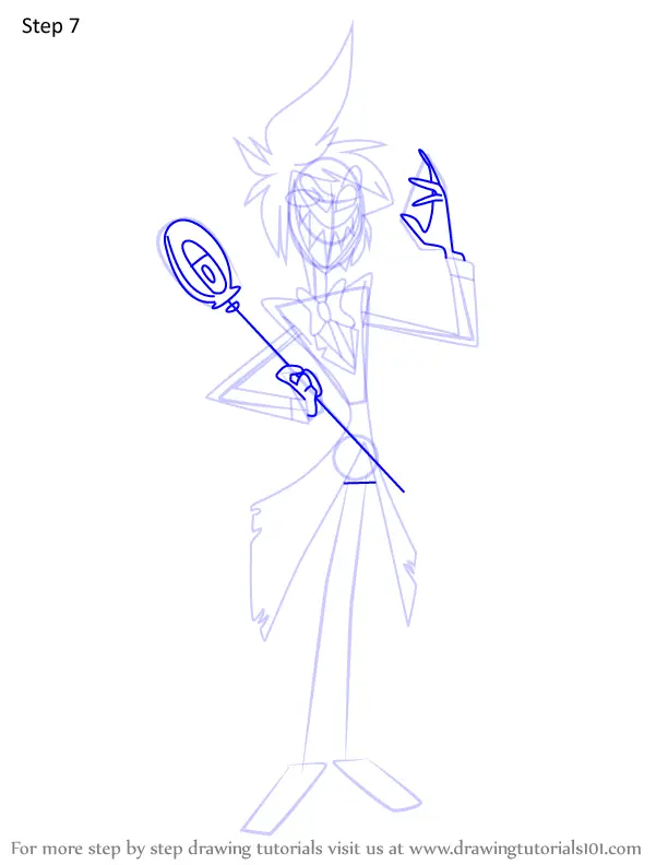 How To Draw Alastor From Hazbin Hotel Hazbin Hotel Step By Step