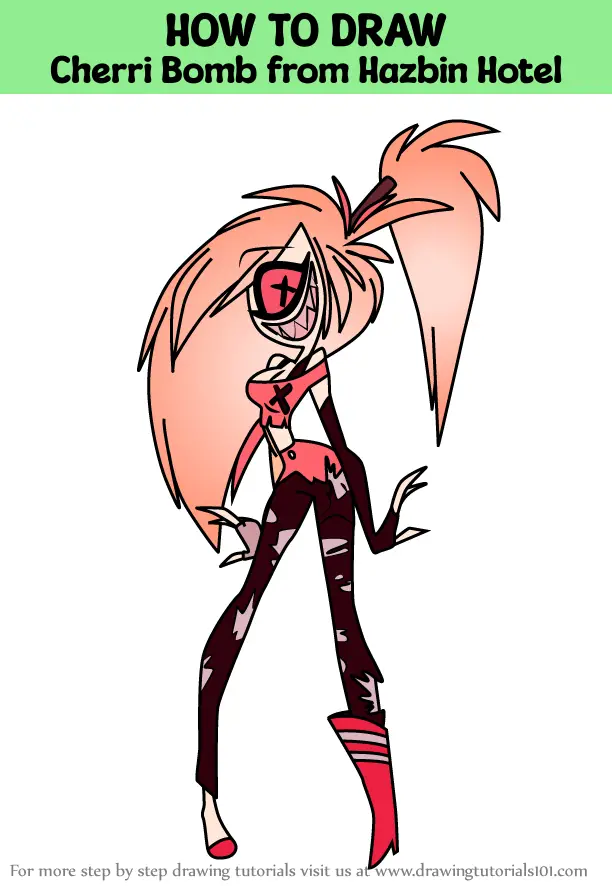 Step By Step How To Draw Niffty From Hazbin Hotel Drawingtutorials101