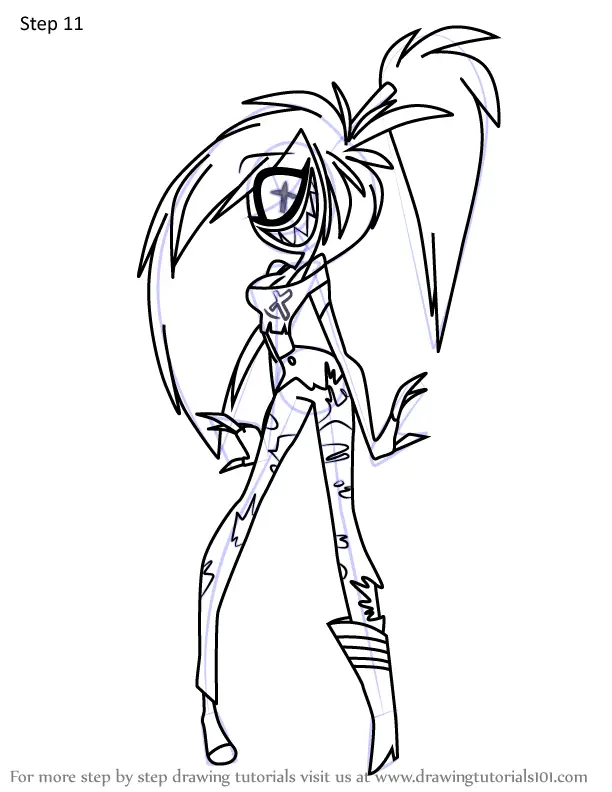 How to Draw Cherri Bomb from Hazbin Hotel (Hazbin Hotel) Step by Step ...